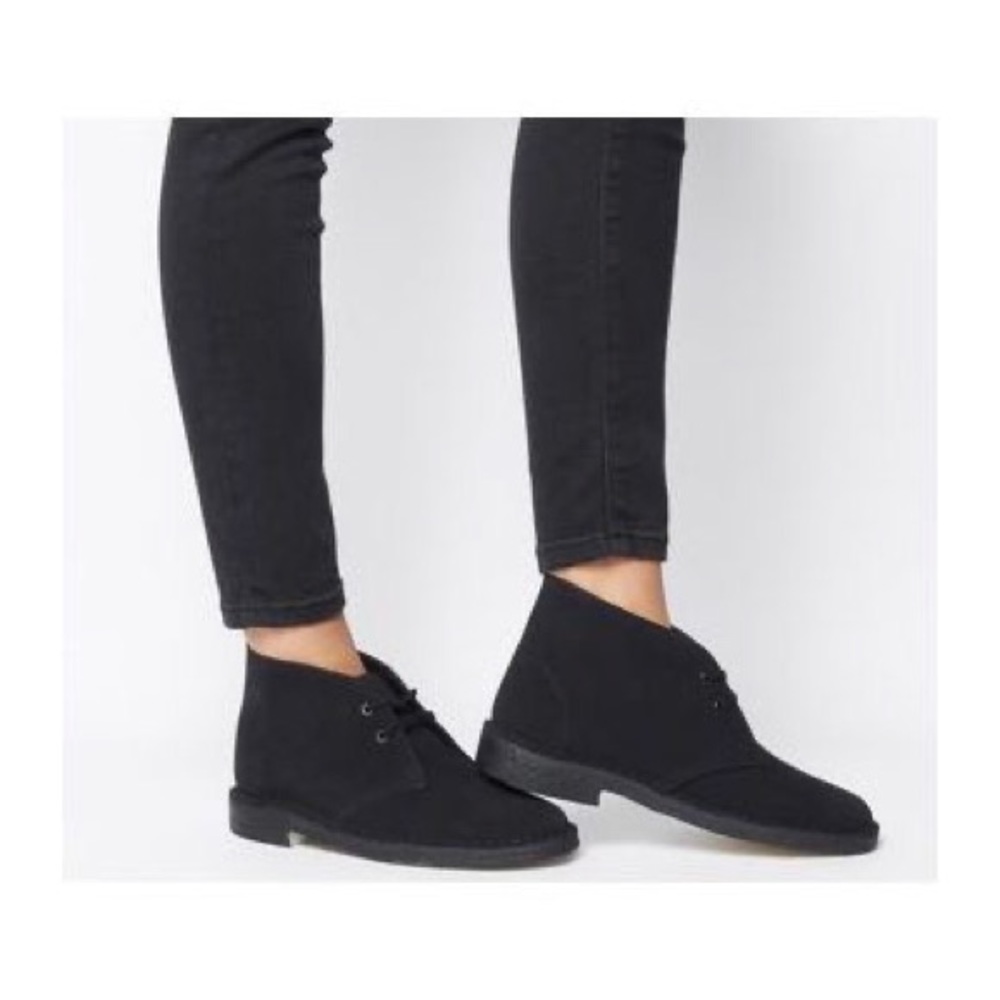 Clarks Black Suede Desert Boot
